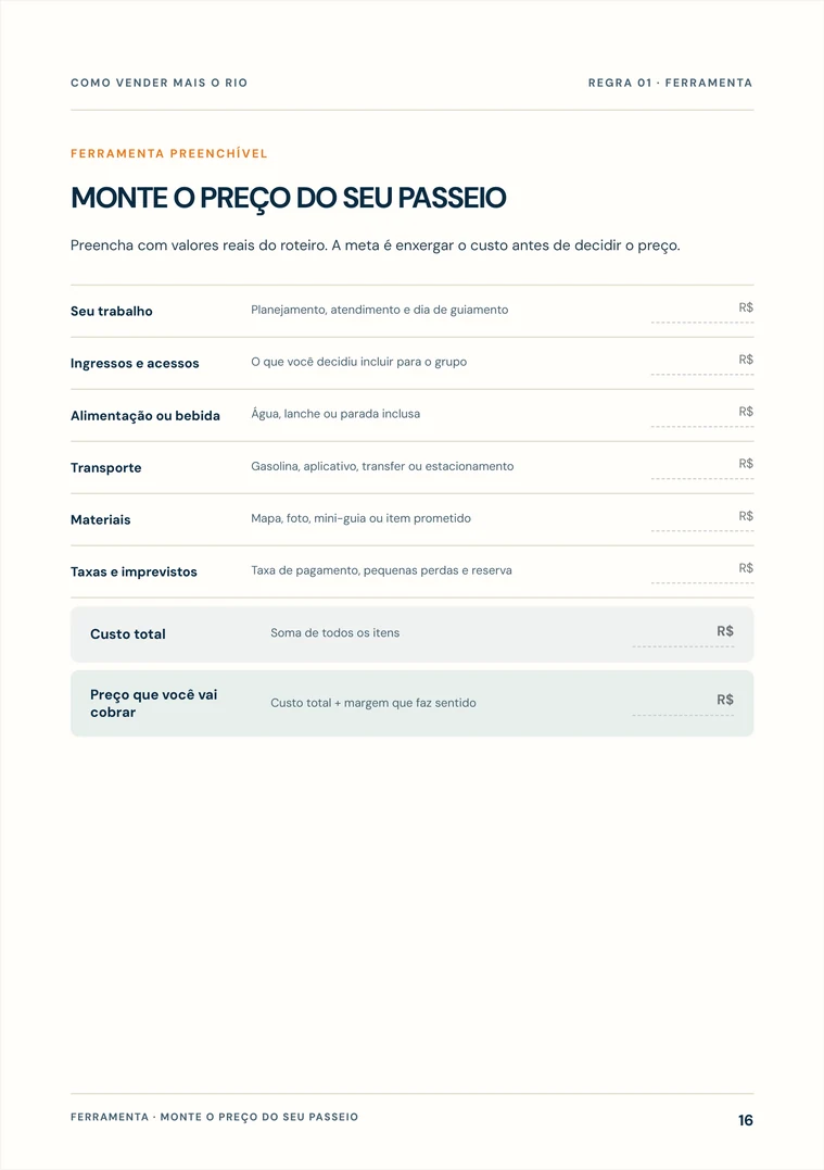 Ferramenta de composição de preço do e-book